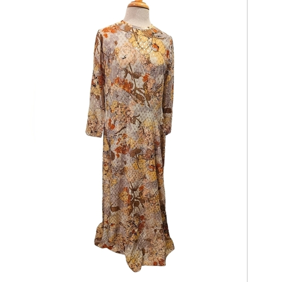 leslie Pomer Dresses & Skirts - Leslie Pomer Vintage 1960s Maxi Hostess Dress Grannycore